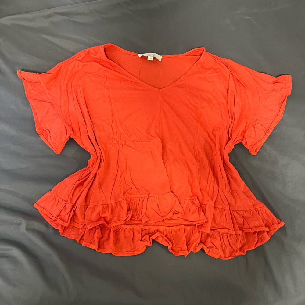 LOFT || Orange Babydoll Top